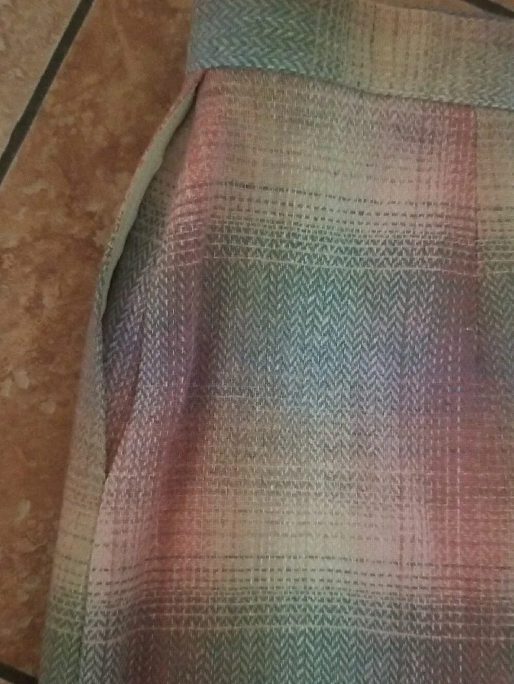 Pastel Plaid Midi Dress Skirt and Vest Set